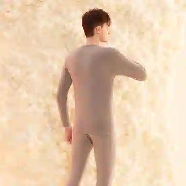 红豆 简约舒适休闲长袖上衣松紧腰长裤保暖套装 男款