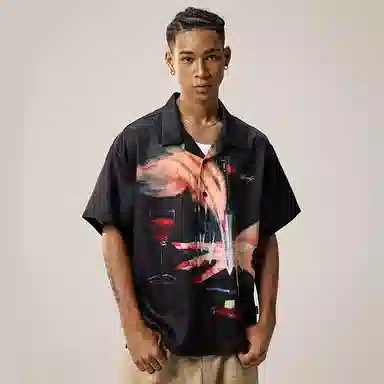 REMEDY Cuban Short Sleeve Shirt Black