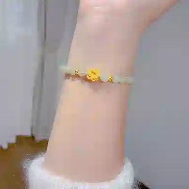 瑞诺 莲花小众手工编织可调节步步生莲 玉髓 手链 女款