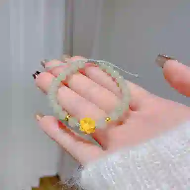 瑞诺 莲花小众手工编织可调节步步生莲 玉髓 手链 女款
