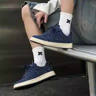 乐乐鱼 美式复古韩版百搭休闲小众个性舒适 耐磨 低帮 板鞋 男款