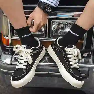 乐乐鱼 小众百搭休闲复古经典韩版 包裹性耐磨轻便 低帮 板鞋 男女同款