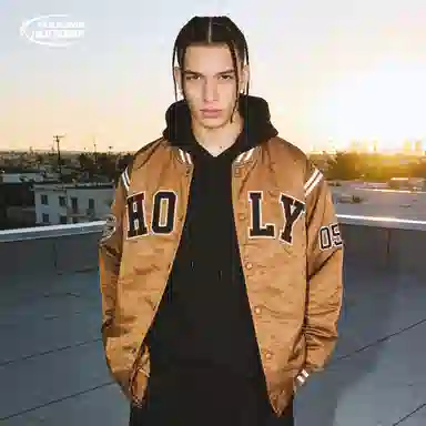 Holycrap 05 Embroidered Logo Baseball Jacket