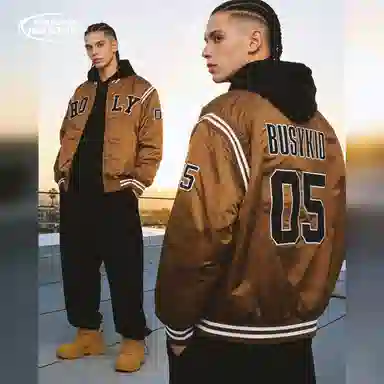 Holycrap 05 Embroidered Logo Baseball Jacket