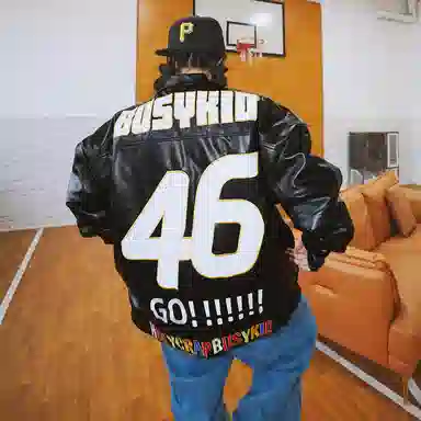 Holycrap Hip Hop Embroidered Jacket Black