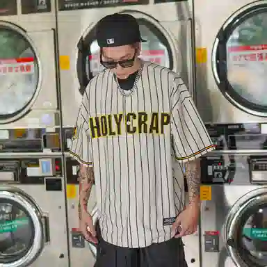 Holycrap Striped Crewneck Tee