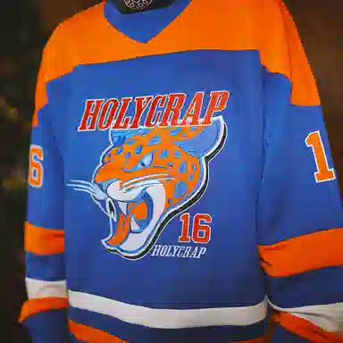 Holycrap Blue Orange Embroidered Sweatshirt