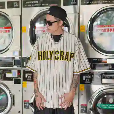 Holycrap Striped Crewneck Tee