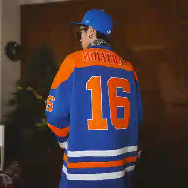 Holycrap Blue Orange Embroidered Sweatshirt