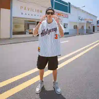 Holycrap Striped Print T-Shirt