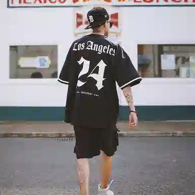 Holycrap 24 Embroidered Baseball Tee Black