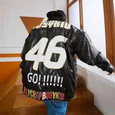 Holycrap Hip Hop Embroidered Jacket Black