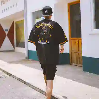 Holycrap Doberman Embroidered Cardigan Tee