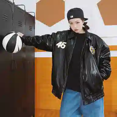 Holycrap Hip Hop Embroidered Jacket Black