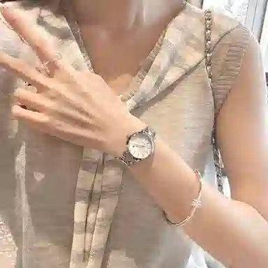 Fanmila Quartz Pink Dial Steel Strap Watch