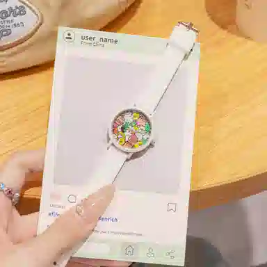 番米拉挤不下了 石英机芯 硅胶表带 国表 女表 彩色表盘