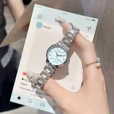 Fanmila Quartz Pink Dial Steel Strap Watch