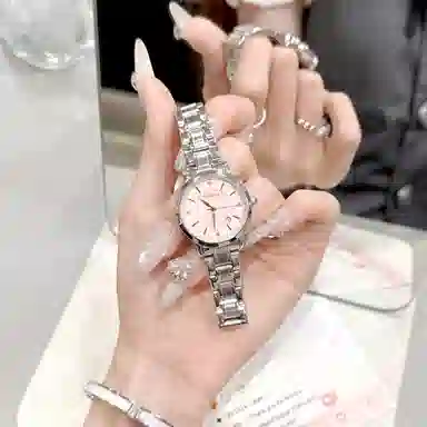 Fanmila Quartz Pink Dial Steel Strap Watch