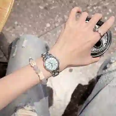 Fanmila Quartz Pink Dial Steel Strap Watch