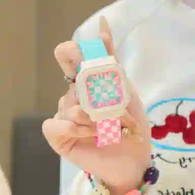 番米拉石英机芯 硅胶表带 国表 女表 蓝色表盘