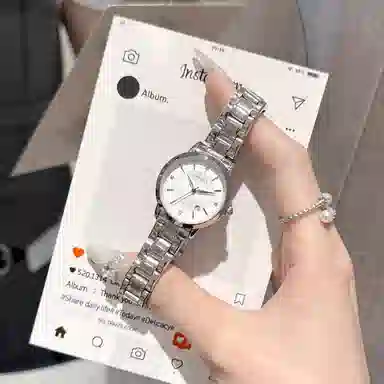 Fanmila Quartz Pink Dial Steel Strap Watch