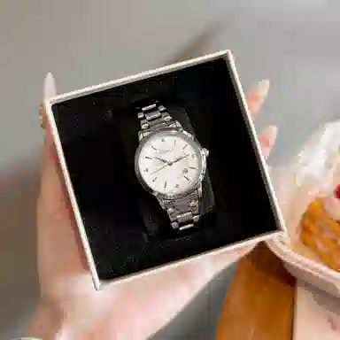 Fanmila Quartz Pink Dial Steel Strap Watch