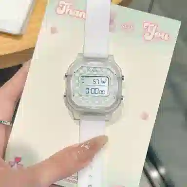 番米拉石英机芯 硅胶表带 国表 女表 米色表盘