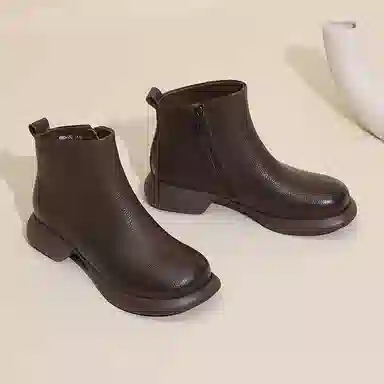 信诺 粗跟简约舒适 短靴 女款