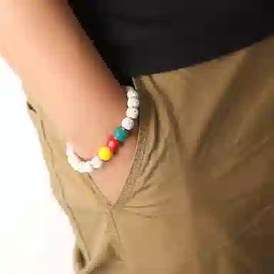 潘家园 雪巴红绿灯搭配三色雪巴琉璃 星月菩提 菩提类手串 男女同款情侣款