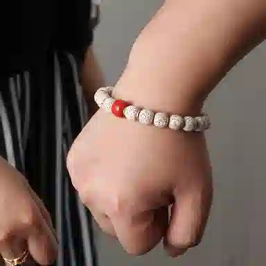 潘家园 星月菩提搭配朱砂老型桶珠合金隔片点缀完美结合 星月菩提 菩提类手串 男女同款情侣款