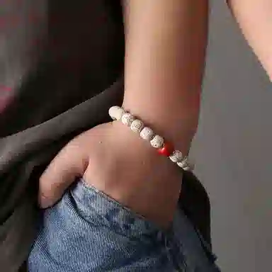 潘家园 星月菩提搭配朱砂老型桶珠合金隔片点缀完美结合 星月菩提 菩提类手串 男女同款情侣款