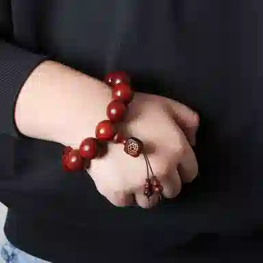 潘家园 潘淘荟 圆珠文玩 木作手串 男女同款情侣款 血檀