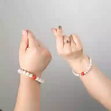 潘家园 星月菩提搭配朱砂老型桶珠合金隔片点缀完美结合 星月菩提 菩提类手串 男女同款情侣款