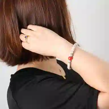 潘家园 星月菩提搭配朱砂老型桶珠合金隔片点缀完美结合 星月菩提 菩提类手串 男女同款情侣款