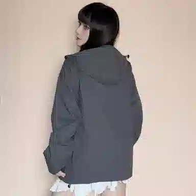 虫小绿 美式复古拼接撞色多拉链工装风休闲连帽款式时尚夹克外套 男女同款