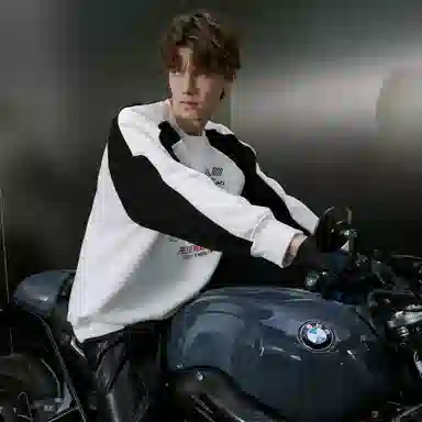 PRESSURE Retro Racing Flag Crewneck Sweatshirt