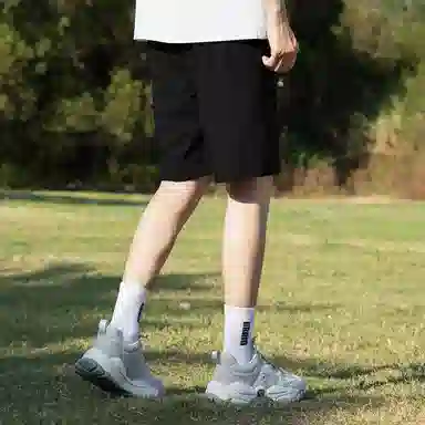 纳趣 字母纯色宽松五分百搭休闲短裤 男款 黑色