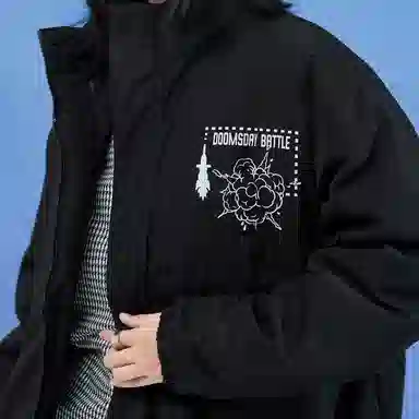 三体 末日之战系列 亚洲舰队系列 休闲保暖加厚户外机能风立领日常美式防风防水防寒柔软舒适宽松面包棉服 男女同款