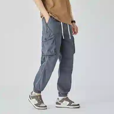 三体 松紧抽绳纯色基础多口袋褶皱束脚美式复古高街潮牌百搭舒适时尚城市机能风户外工装多巴胺学生无性别穿搭休闲裤 男女同款