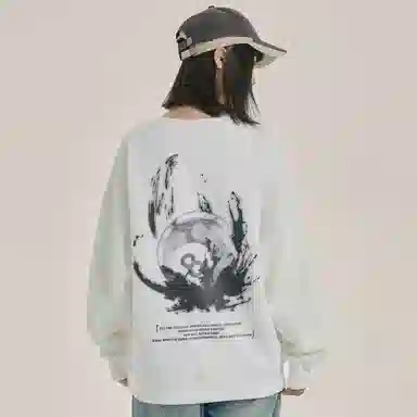 三体 宇宙将为你闪烁系列 美式复古简约字母印花宽松休闲百搭圆领套头长袖卫衣 男女同款