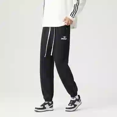 三体 水滴系列 美式复古多巴胺百搭简约基础款个性字母印花舒适宽松时尚高街日常通勤束脚休闲裤 男女同款