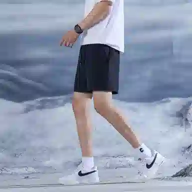 三体 水滴系列 美式复古简约基础纯色宽松百搭多巴胺高街潮牌时尚舒适透气薄款篮球跑步健身学生多巴胺休闲短裤 男女同款