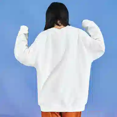 三体 汪淼史强系列 休闲趣味涂鸦字母印花宽松圆领套头卫衣 男女同款