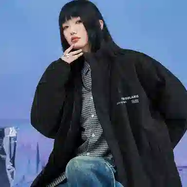 三体 三日凌空基础字母印花户外立领宽松加厚保暖休闲面包棉服 男女同款