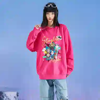 三体 云天明的三个童话系列 基础休闲纯色圆领套头美式长袖卫衣 男女同款