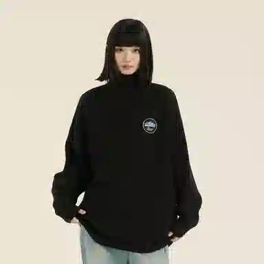 三体 地球文明系列 简约基础款字母印花绣标纯色保暖加厚柔软舒适高领套头百搭宽松内搭外穿学生多巴胺日常通勤针织衫 男女同款