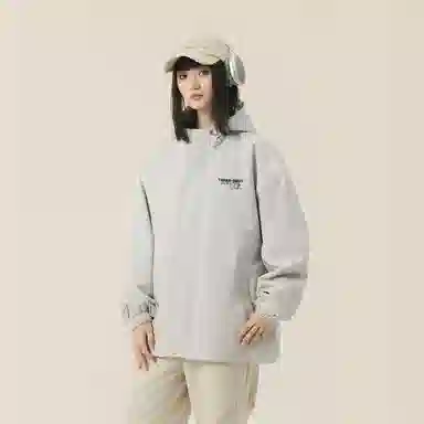 三体 游戏系列 简约基础款字母印花休闲美式复古高街潮牌户外工装机能风多巴胺宽松防风防寒百搭日系连帽长袖夹克外套 男女同款