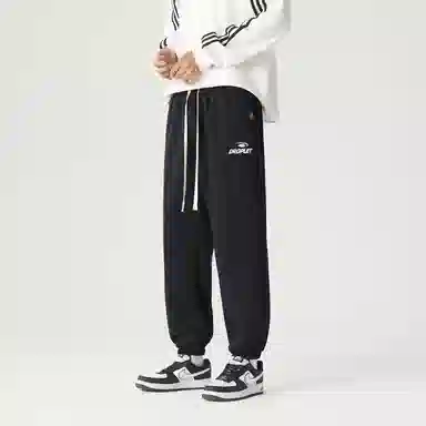 三体 水滴系列 美式复古多巴胺百搭简约基础款个性字母印花舒适宽松时尚高街日常通勤束脚休闲裤 男女同款