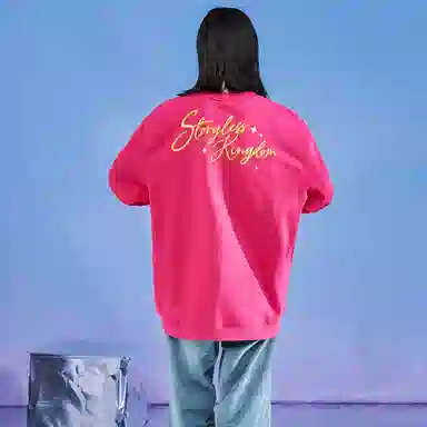 三体 云天明的三个童话系列 基础休闲纯色圆领套头美式长袖卫衣 男女同款