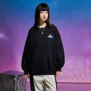 三体 云天明三个童话系列 休闲基础配色日常宽松圆领落肩卫衣 男女同款